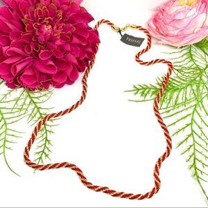 VINTAGE⚜️NWT TRIFARI Red & Golden Twist Chain 24”